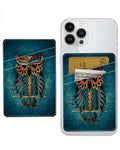 SUPKOALA Leather Phone Card Holder Phone Wallet Stick Back Phone Wallet Sticker Stylish Phone Case Credit Card Holder Compatible with Most of Cell Phone（Owl）