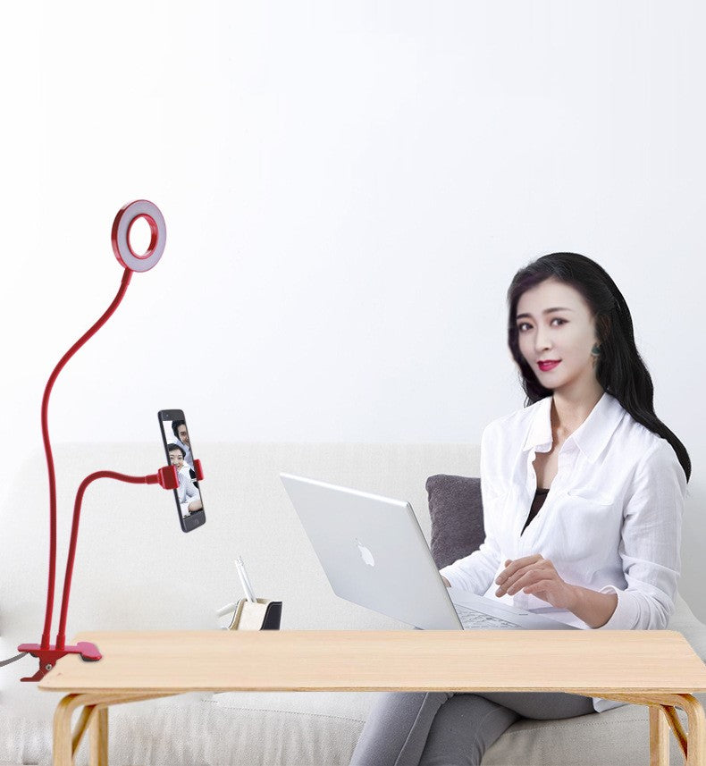 Phone Live Streaming Stand with Beauty Light Setup