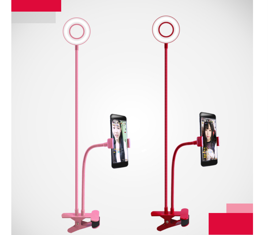 Phone Live Streaming Stand with Beauty Light Setup